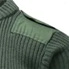 ジム衣料品緑色の戦術セーターメンズ秋の冬暖かい底部長袖のカジュアルニットプルオーバートップミリタリー服ニットウェア