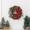 Dekorative Blumen simulierte rote Fruchtkranz Weihnachtsball Rattan -Tür hängen Home Szene Dekoration Girlande schnell