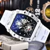 Nieuwe Barrel Hollow Fashion Business Quartz diamanten horloge voor heren en dames luxe herenhorloges reloj groothandel Factory Markdown-uitverkoop