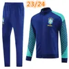 2023 2024 Soccer Brazil Tracksuit Jacket Long Zipper G.Jesus Coutinho Brasil Camiseta de Futbol Richarlison 23 24 Brasilien Fotbollskjorta Maillot Kit Training Suit