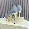 Zapatos de vestir para mujer Bombas de fiesta de boda Mujer Tacones altos Plataforma Diseñadores de marca Sandalias Tacón sexy Peep Toes Moda Alta calidad Cuero genuino 13 cm