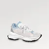 Explosion Chaussures femme Run 55 Sneaker 1ABVIG baskets cultes maille technique caoutchouc souple cuir de veau métallisé logo métallique sportif tissu de bande de roulement bleu Italie