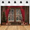 Wall Stickers Christmas Pography Backdrop Fireplace Tree Window Gift Snow Family Party Baby Portrait Background Decor 231027