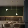Żyrandole nowoczesne jadalnia miedziana LED żyrandol Nordic Living Lampa Lampa sypialnia Światła Studiuj szklane oprawy o oświetleniu piłki
