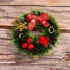 Decoratieve bloemen kerstversiering 12 cm rotan krans voor thuis kerstfeest boom hangende hanger kaarshouder mini-slinger