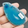 Gecertificeerd blauw natuurlijk A Agaat Chalcedoon Slice hanger