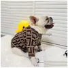 Designer roupas para cães marcas vestuário com clássico jacquard carta padrão quente pet suéter para pequenos cães médios gato inverno suéteres dhqck