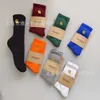 Zvvl Chaussettes tendance pour hommes et femmes - Marque de mode - Bonneterie Carthart - Bas doré brodé - Longueur moyenne - Pur coton - Vêtements de travail romantiques