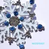 Spille Colore blu Fiocco di neve Strass per donna Elegante spilla per corpetto smaltato Regali per donna Accessori per abiti Gioielli classici