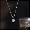 Pendant Necklaces Sier Shiny Butterfly Tassel Necklace Female Exquisite Double Layer Clavicle Chain Party Jewelry Drop Delivery Pendan Dh9Hd