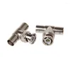2Pcs BNC Male To 2 Female T Type Connector Adapter For CCTV Surveillance System