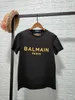 2022 Wiosna/lato nowa gwiazda ta sama Balman Bold Gold Stamped Mother Bawełniana koszulka z krótkim rękawem dla par