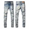 Roxo marca jeans 2024 primavera designer dos homens calças jeans moda design reto retro streetwear casual moletom