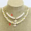Pendentif colliers 5 pièces perles naturelles collier de perles pendentifs Daizy avec chaîne plaquée 18K collier bijoux de mode pour les femmes 90271