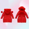 Chaquetas de invierno para niñas Moda Cuello de piel Kid039s Ropa de abrigo Ropa de abrigo Diseño largo Ropa para niños pequeños Parkas LJ201132412638
