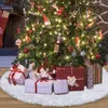 Jupe d'arbre de Noël en peluche, décorations de jardin, grande fourrure artificielle blanche de 48 pouces