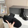 Designer Platform Ankle Boot Sporty Booties Women Black Suede Calf Leather Oversized Rubber Outsole Martin Boots 35-42