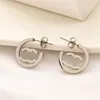 Boucles d'oreilles créoles plaquées or 18 carats de luxe pour femmes, cadeaux d'amour, bijoux de styliste, boucles d'oreilles de style boutique d'automne, nouvelles boucles d'oreilles à breloques simples