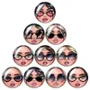 Fashion Girl Face Beauty 18 mm boutons instantanés 10pcs Mélange Round Photo Glass Cabochon Style pour 18 mm Snap Bracelet