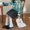 Kadın Çorap Lolita JK Tatlı Kızlar Bandaj Bowknot Kawaii Sevimli Uzun Sonbahar Kış Örgü Ayak Kapağı Diz Çorap
