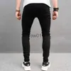 Men's Pants NEW Men Streetwear Ripped Patch Stylish Jeans Trousers Male Casual Slim Pencil Denim Pants J231028
