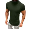 Men's T Shirts Thermal Underwear Tops Casual Slim Turtleneck Bottom Shirt Short Sleeve Basic Autumn Pullover Mock Neck Undershirt