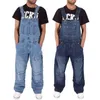 Fashion baggy Jean Casual Losse Pocket Overalls Comfortabele Denim Jumpsuits Bib pants jeans Man Blauw Broek185e