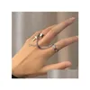 Vintage Punk Vlinder Kwastje Ketting Ring Met Armband Link Pols Vinger Ringen Voor Vrouwen Bloem Parel Zirkoon Sieraden Drop Del Dhgarden Ot5Fb