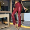 Vrouwen Broek Zwart Gestapeld PU Broek Vrouwen 2023 Herfst Mode Push Up Hoge Taille Mager Leer Vrouw Sexy Slim Fit Party Club