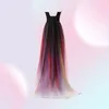 2018 New Gradient Prom Dresses With Long Chiffon Plus Size Beaded Ombre Evening Formal Party Gown7858174