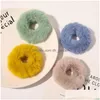 New Winter Elastic Hair Band Scrunchie Soft Faux Fur Mulheres Meninas Ponytai Titular Corda Elásticos Headwear Acessórios Drop D Dhgarden Otqlp