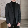 Misturas de lã masculina 2023 outono inverno moda negócios casual casacos de lã masculino fino mistura casacos masculinos cor sólida curto jackes 231027