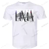 Męskie linie koszule Peru Lima - biała koszulka Top Flag Projekt krajowy Summer TEESHIRT SLIM 80S EURO Rozmiar