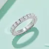 Aliança de casamento de 3,0 mm Moissanite diamantes anel joias finas eternidade