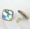 Kolczyki stadninowe JQHS Natural Studs Square 15 mm wielokolorowy Abalone Shell Post C1143