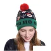 Arts et artisanat Nouveauté LED Chapeau tricoté de Noël Mode Noël Bonnets lumineux Chapeaux Lumière extérieure Pompon Ball Ski Cap W91219 Drop D Dhclz