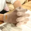 Fem fingrar handskar stickade handskar vinter varm tjock skärm pälshandskar solida vantar för mobiltelefon surfplatta kvinnors kashmir ullhandskar 231027