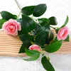 Decorative Flowers 3-pronged Tea Plum Simulation Flower Wedding Bouquet Home Decoration Pography Props Film Artificial Branch