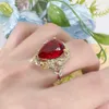 Crystal Women Statement Ring Rhinestone Heart Ring Exaggerated Cocktail Ring Vintage Crystal Ring for Women Girls