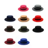 Berets Wolle Boater Flat Top Hüte für Frauen Filz Retro britischen Stil breite Krempe Fedora Hut Herbst Winter Jazz Cap klassische Bowler