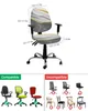 Stuhlhussen, grau, Farbverlauf, Textur, Marmormuster, elastisch, Sessel-Computerbezug, abnehmbarer Büro-Schonbezug, geteilter Sitz