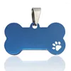 Dog Tag Wholesale 20Pcs Personalized Collar Stainless Bone Pet ID Engraved Name Puppy Pendant Accessories