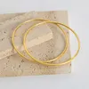 Bangle 2mm 18K Gold Color Bangles Jewelry Stainless Steel Stackable Glossy Thin Round Circle Bracelets For Ladies Girls Gift