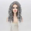 Synthetic Wigs Wig Women's Fashion Chemical Fiber Headcover with Gold Partial Split Long Roll Hair Water Ripple Multi Color Option