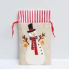 Cadeau cadeau MissDeer Noël Santa Sack Grand sac en toile avec cordon de serrage Emballage de Noël Stockage Emballage Fournitures de fête