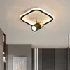 Ceiling Lights Black Frame LED Chandelier Indoor Decor Lamp For Living Room Bedroom Balcony Corridor Aisle Light Home Lighting