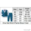 Ensembles de vêtements Vêtements pour enfants Garçons Solides Tenues formelles 1-5 ans Enfants Vêtements de fête de mariage Printemps Automne 2023 Mode Anniversaire Coton Suite R231028