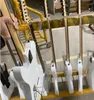 Sıcak satış gitar düz beyaz kök imza tlguitar kilitleme düğmeleri gül ağacı klavye yüksek kaliteli fabrika doğrudan