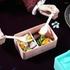 Yemek takımı portatif öğle yemeği Japon tarzı öğle yemeği kutusu dikdörtgen depolama konteyneri öğrenci yetişkin ofis aile mutfağı
