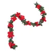 Decorative Figurines Christmas Cane Artificial Flower Fake Ornament Rattan Xmas Wreath Accessory Party Hanging Outdoor Decorations